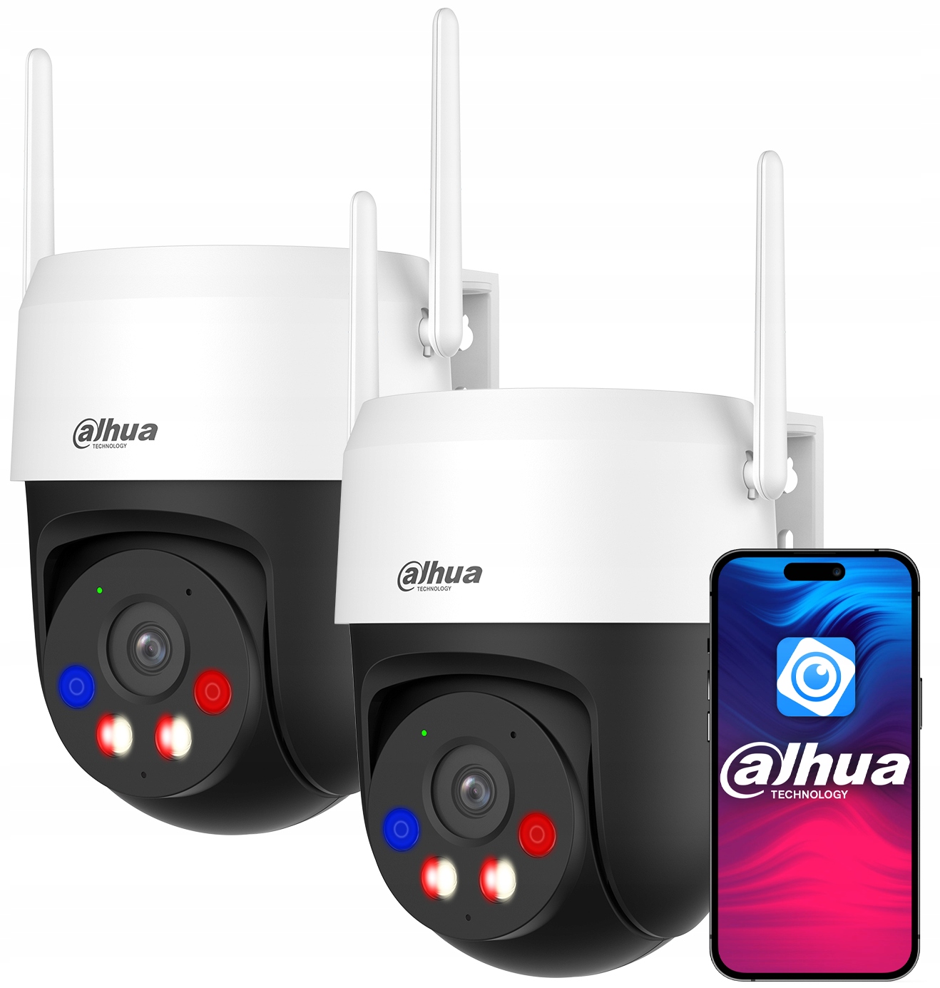 Otočná WiFi kamera 5MPx vonkajšia 2ks Dahua P5AS-PV Alarm Ai Diódy