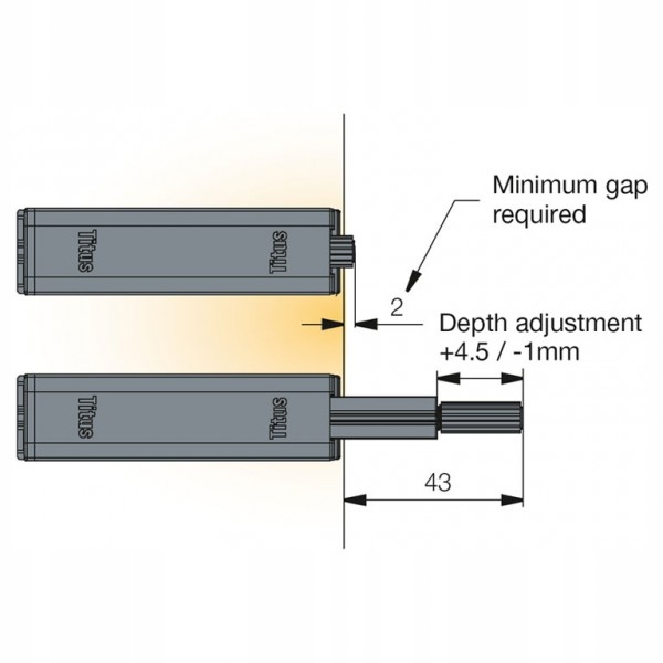 Odbojnik push to open latch titus Rodzaj odbojnik