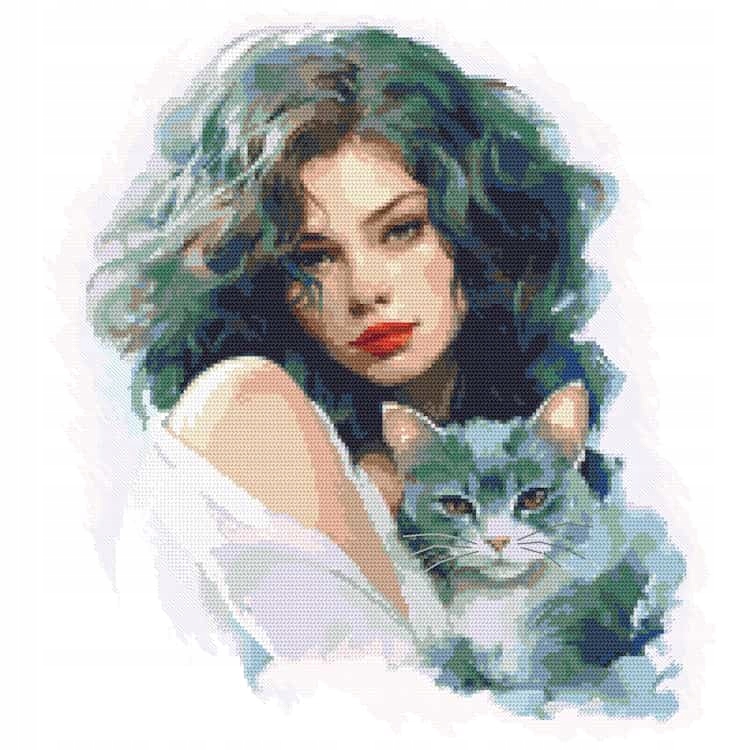 Křížková výšivka Vyšívací sada Safírová dívka