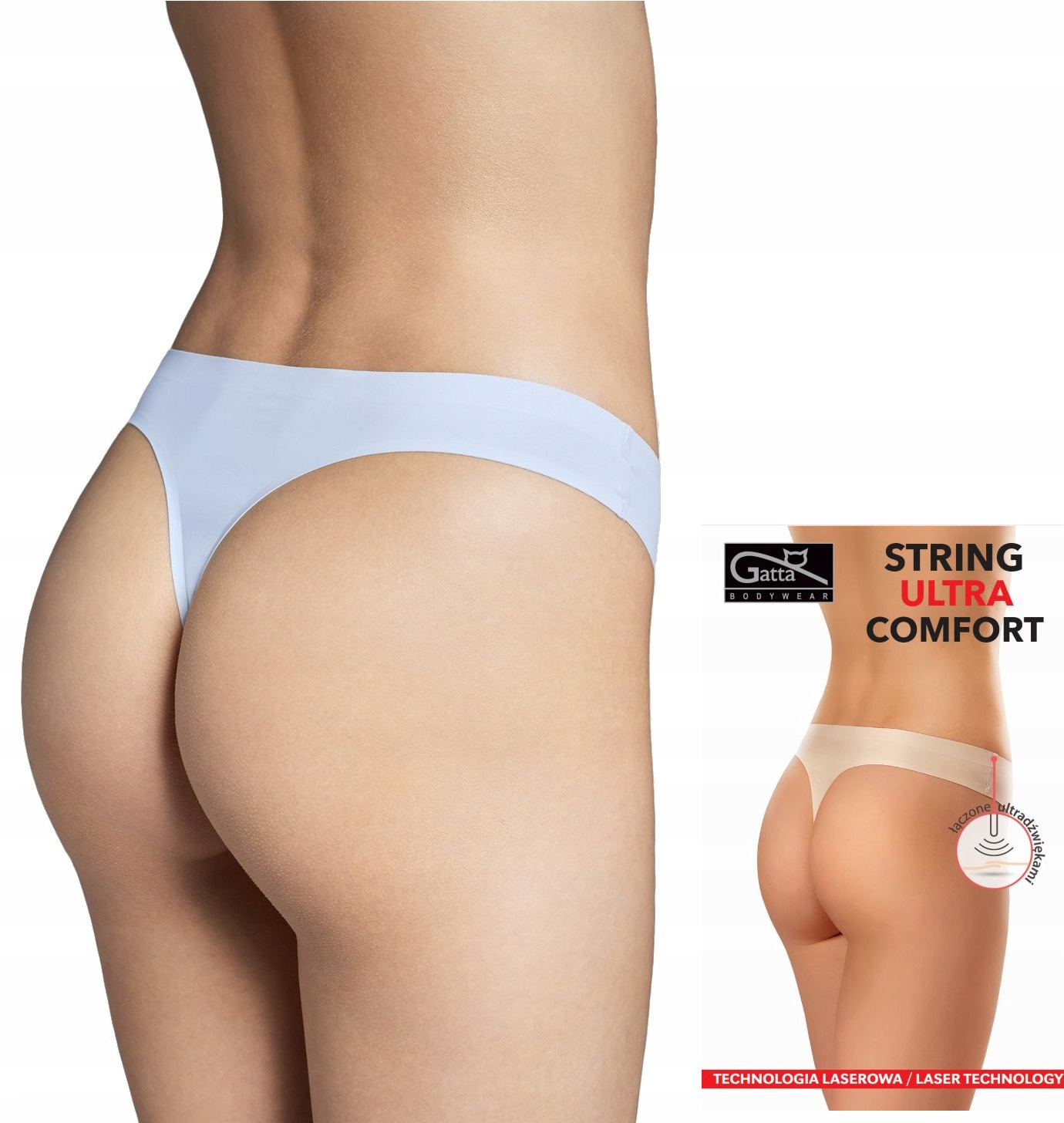

Bezszwowe Majtki Damskie Stringi Gatta Biały r. Xs