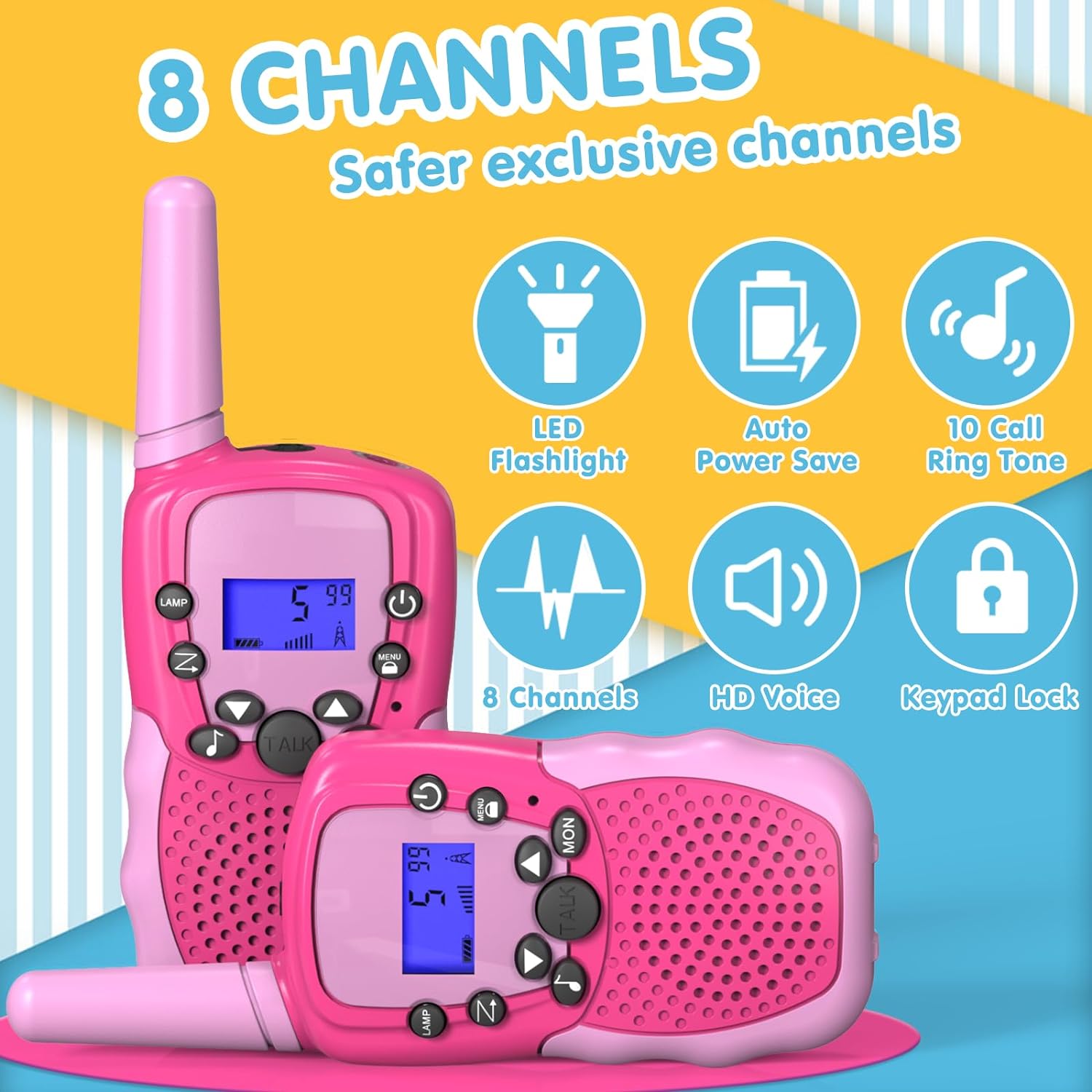 KRÓTKOFALÓWKA KEARUI WALKIE TALKIE T-388 2 SZT DLA DZIECI RADIO LATARKA LED Kod producenta 7657