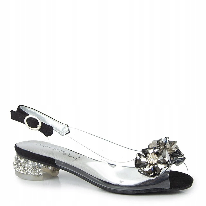 Sabatina 6544-8 Černé Transparentní Sandály 36