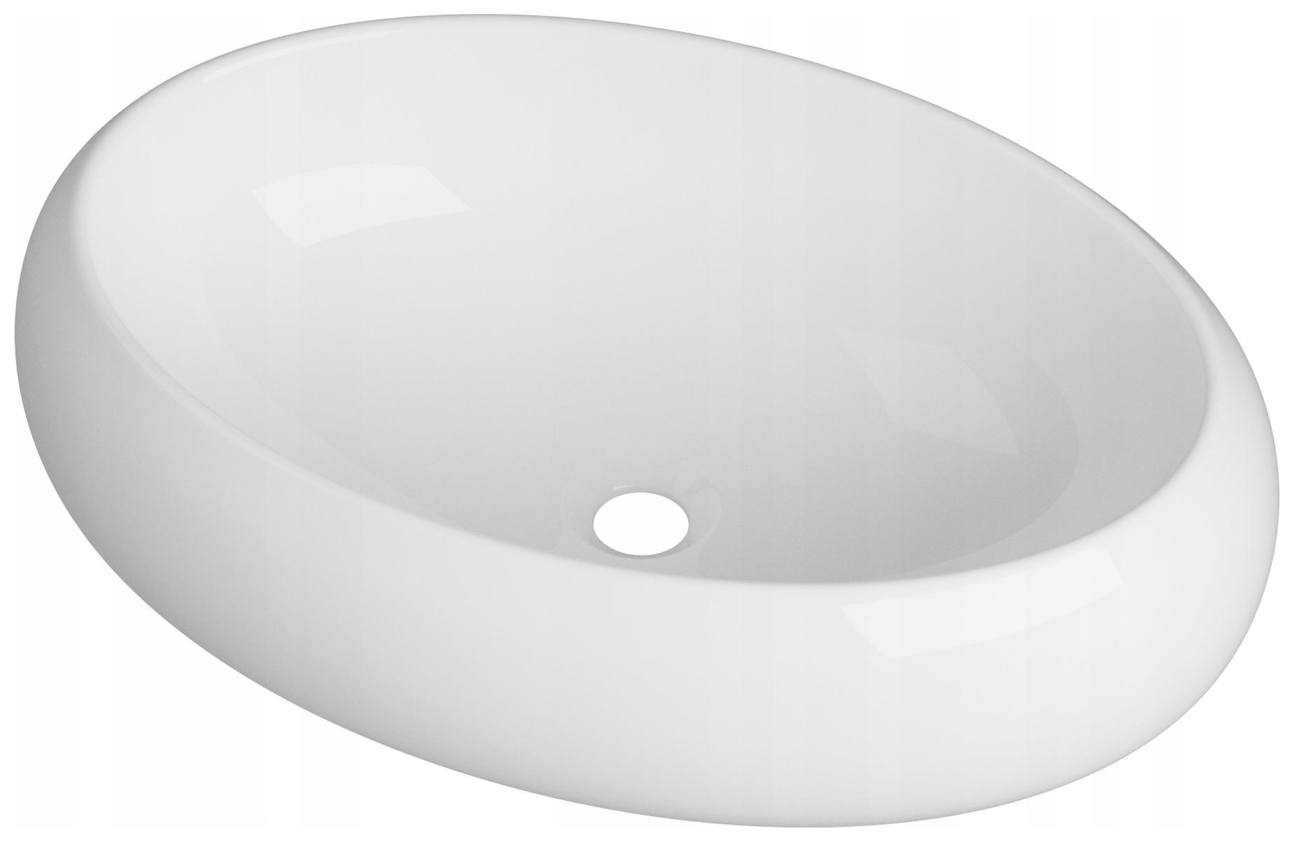 Umývadlo Na Dosku Oválne Biele Keramické Do Kúpeľne 61x41,5 Na Dosku Ovelo