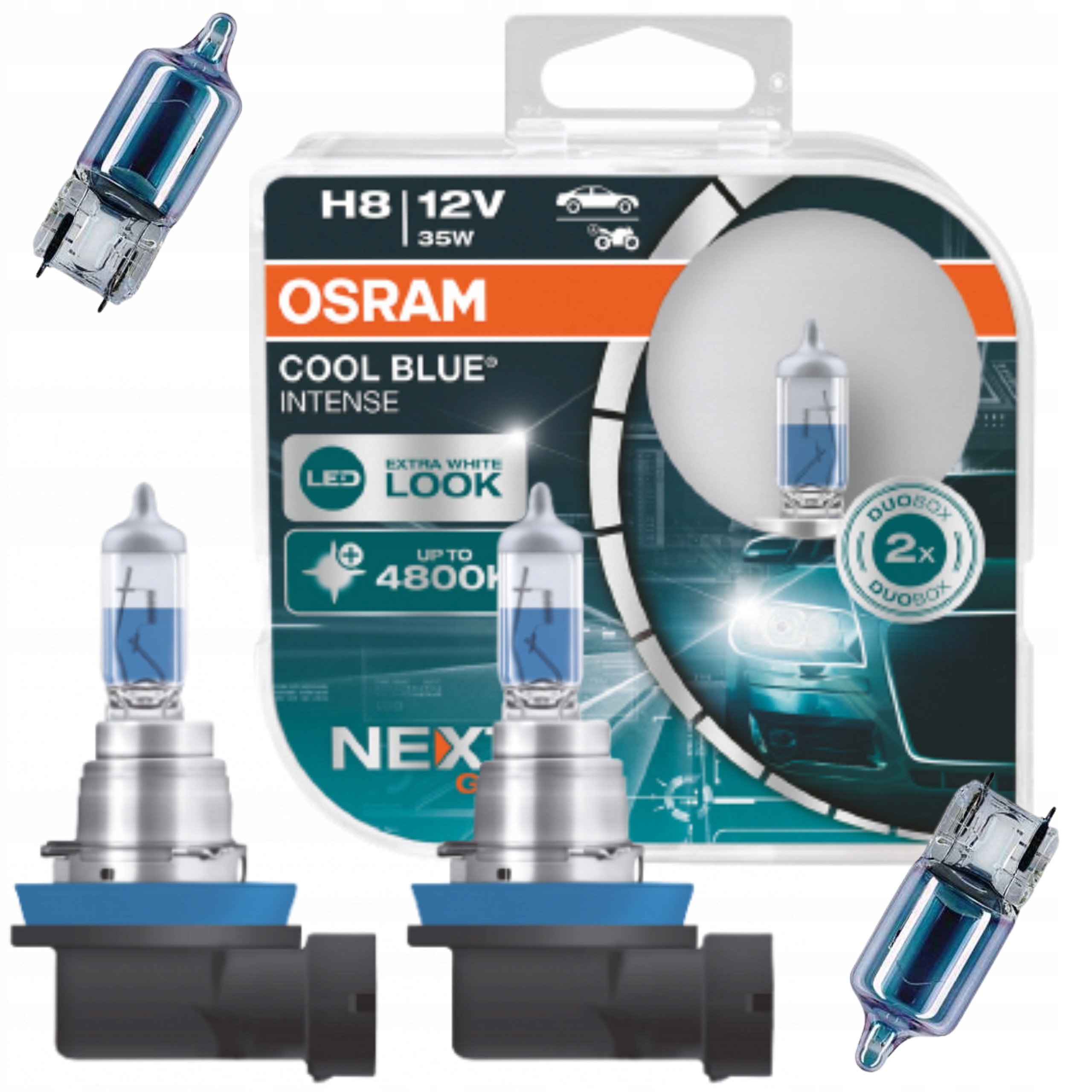 OSRAM H8 COOL BLUE INTENSE XENON LED ŻARÓWKI HALOGENOWE + W5W COOL