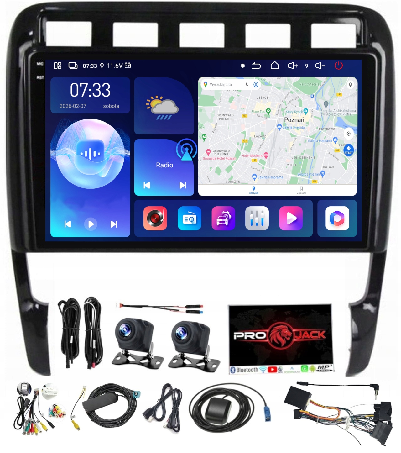 Navigační Rádio Gps Android Porsche Cayenne 2002-2012 Usb 6/128 Gb Sim Modem