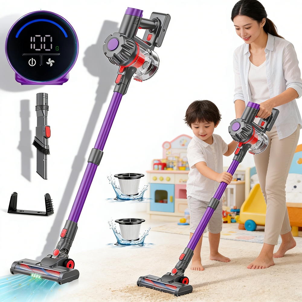 Tyčový Vysavač Bezdrátový Ruční Bezsáčkový Akumulátorový Led Vysavač