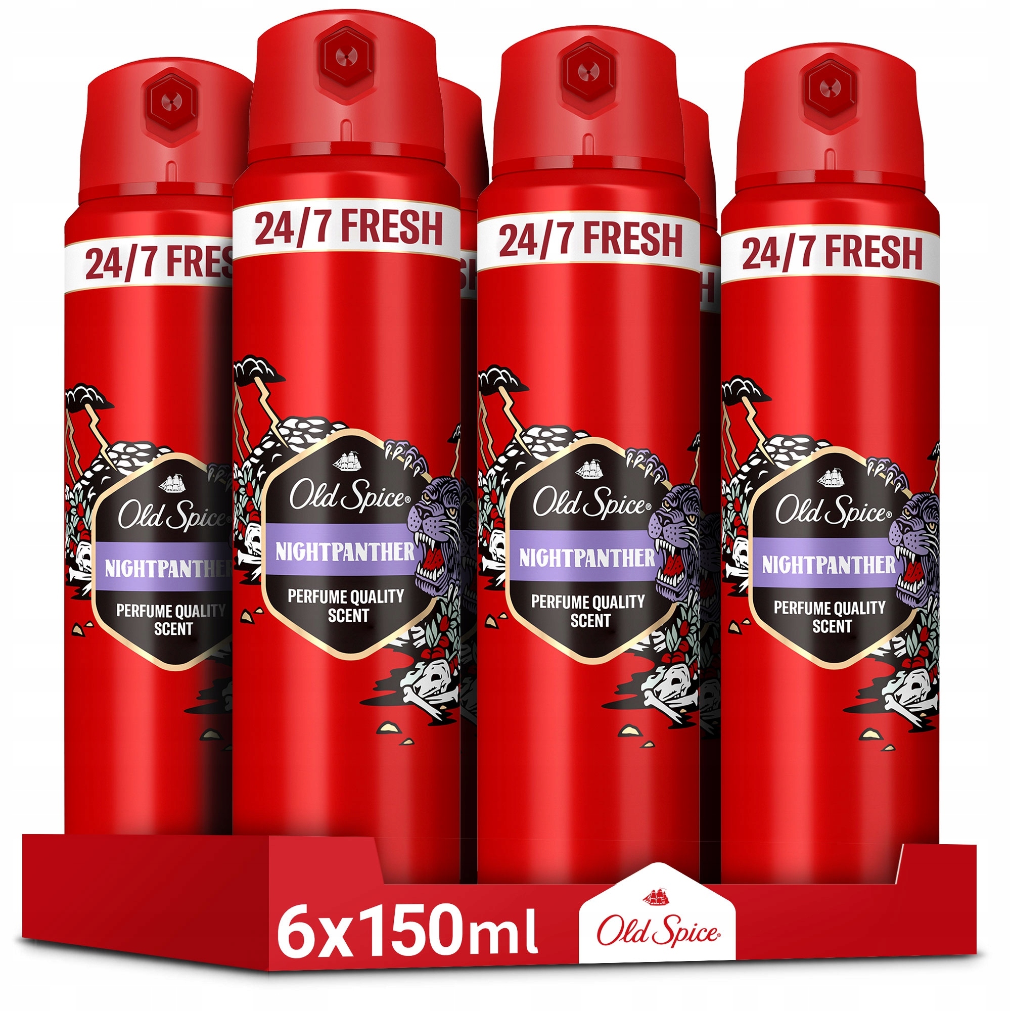 Old Spice Nightpanther deodorant ve spreji pro muže 6x150 ml