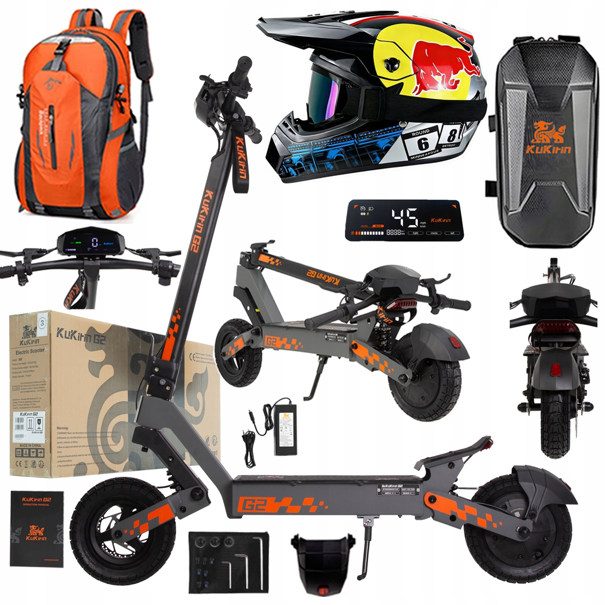 Kukirin G2 2026 Nové skládací elektrické vozidlo 1200W 45KM/H 15Ah 48V 10"