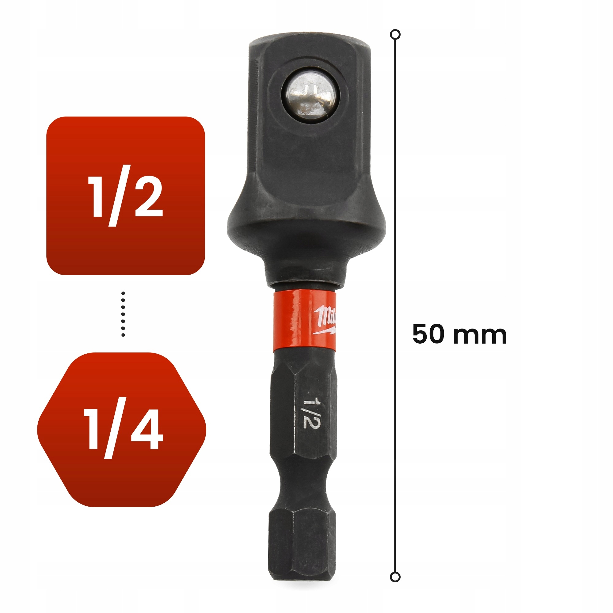 Adapter Wkrętarki Klucz Udarowy Przejściówka 1/2 Długość bitu 50mm