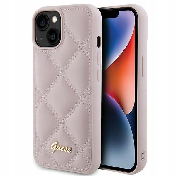 Guess GUHCP15SPSQSQSP iPhone 15 14 13 6.1" růžový/pink hardcase Quilted