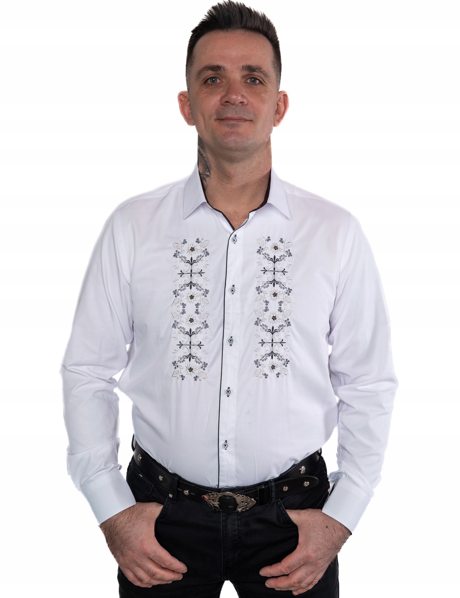 Horalská košile vyšívaná z bavlny, folková