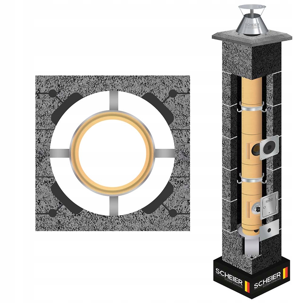 Systémový komín Scheier Turbo 10 m fi 140 plyn olej