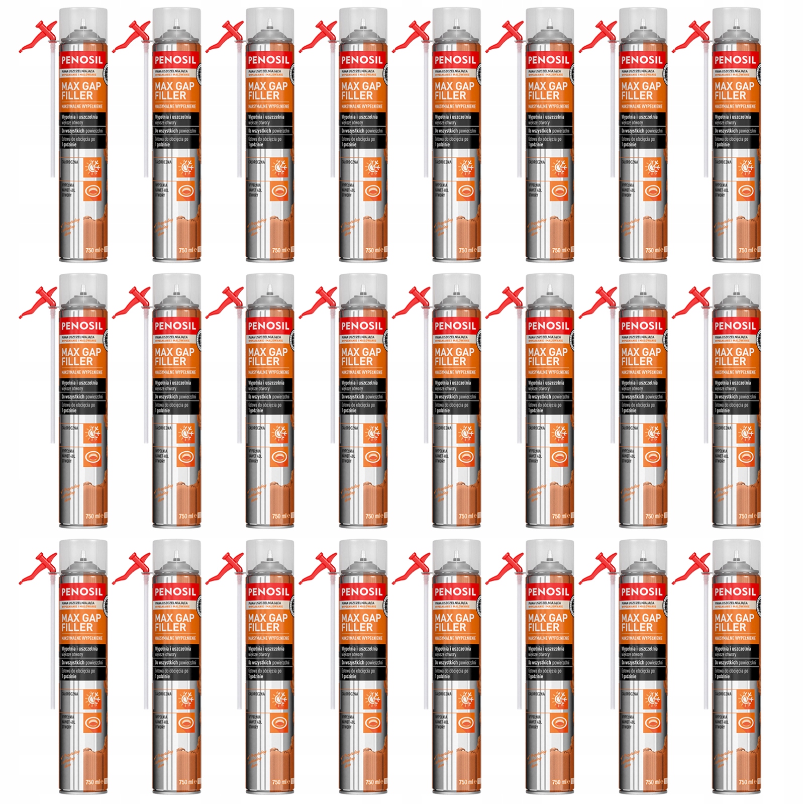 24 x Penová montážna pena Max dieselová Veľké Diery na výplne