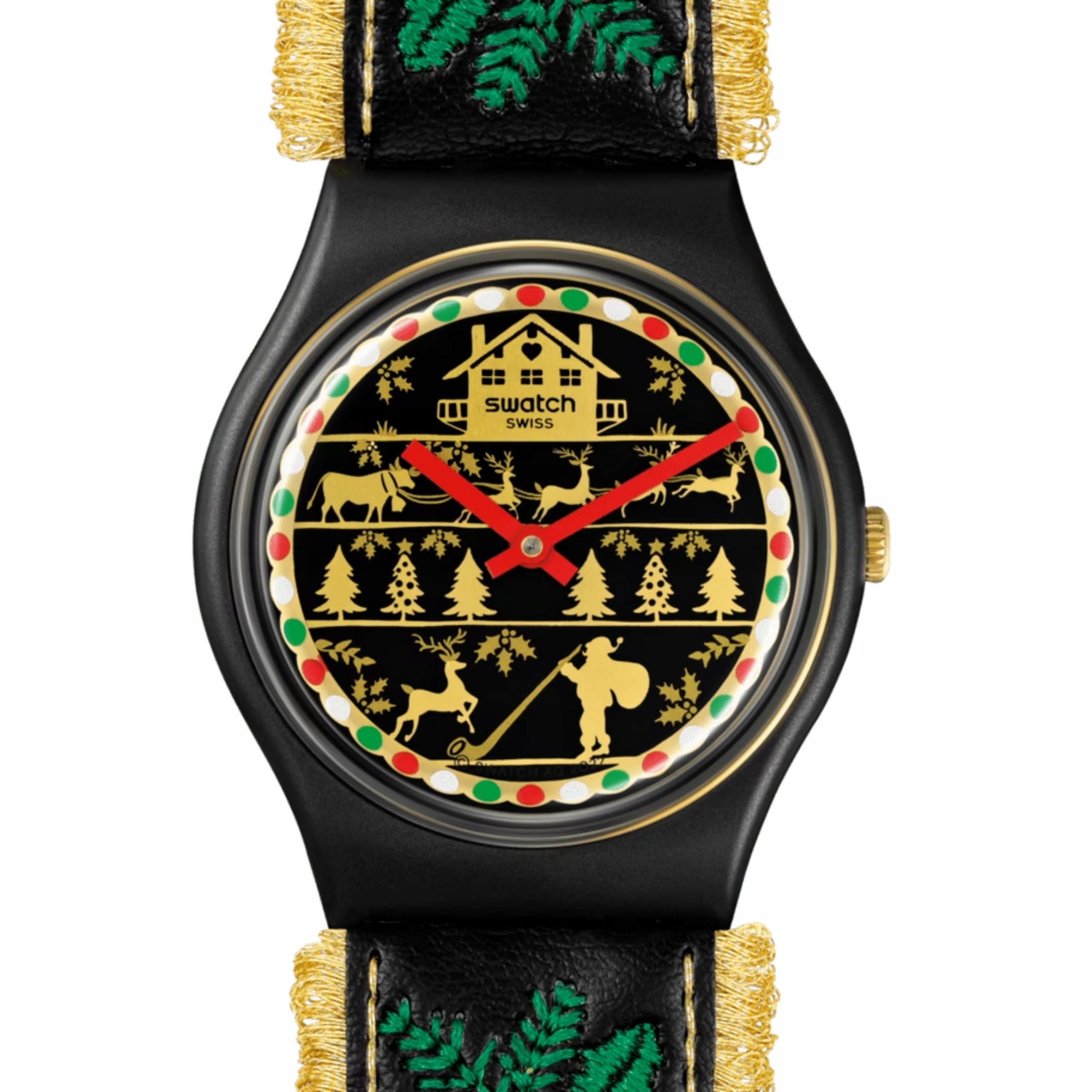 Zegarek Swatch Golden Merry, Czarny SO28B115 Unisex Nowy
