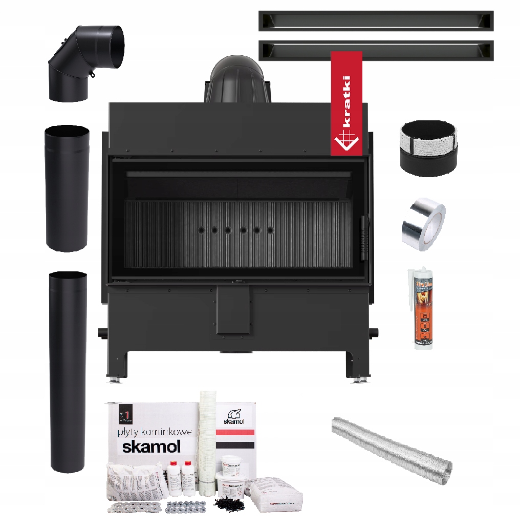 Krbová Vložka Lucy 16 kW Černá Ocelová Ekodesignová Sada