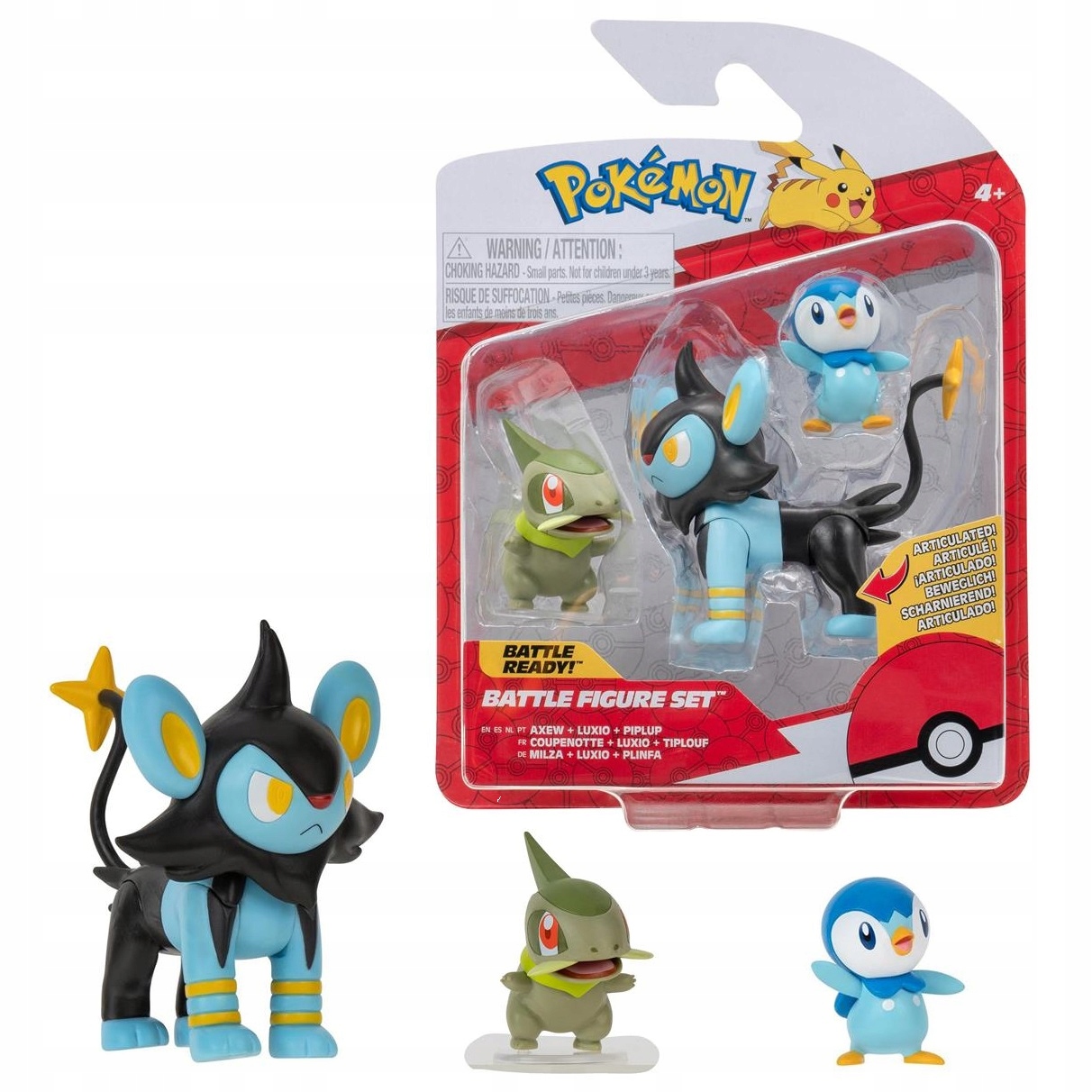

Pokemon 3 Figurki Axew Luxio Piplup PKW3043