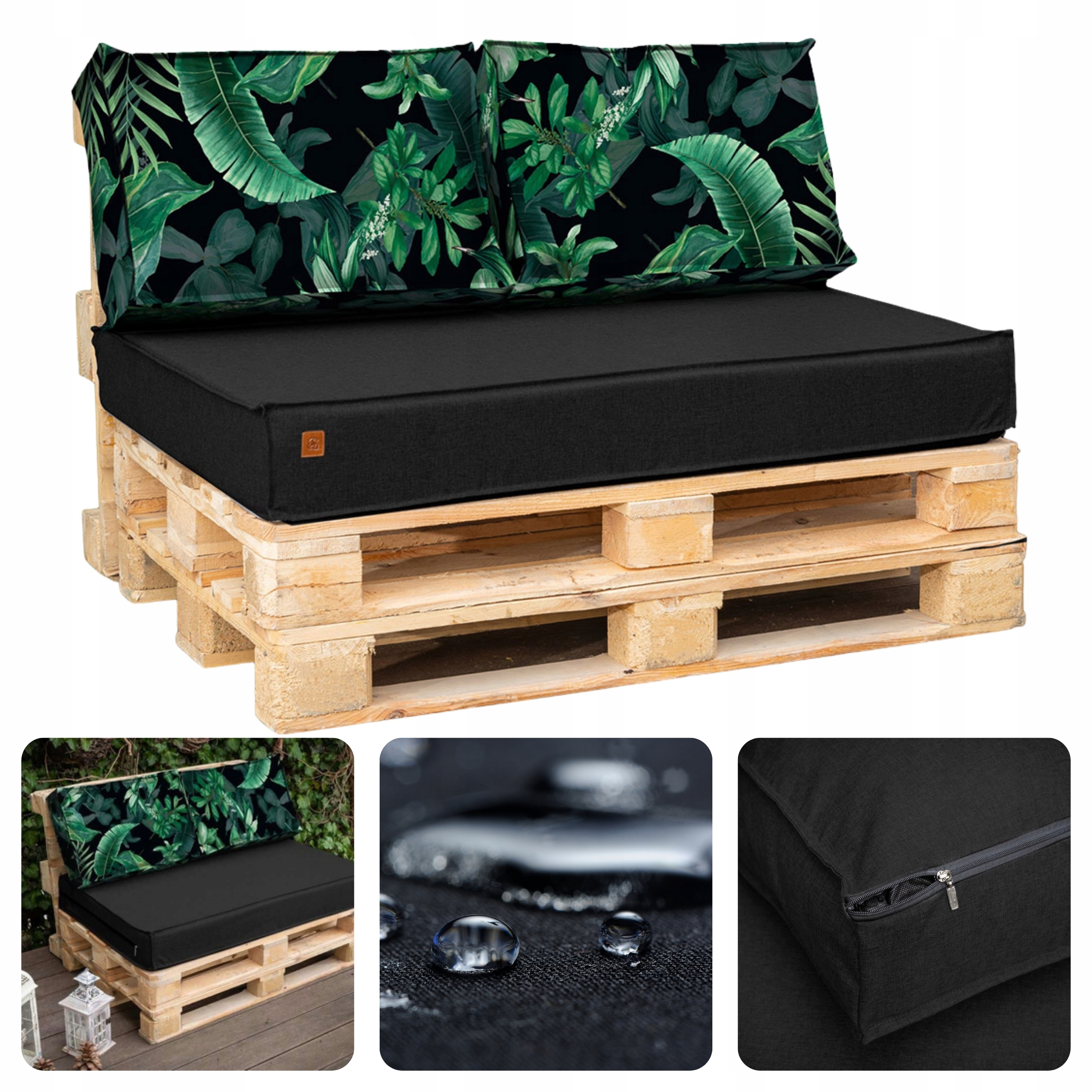 Polštáře Set na euro palety nábytek polštáře Voděodolné 120x80x15