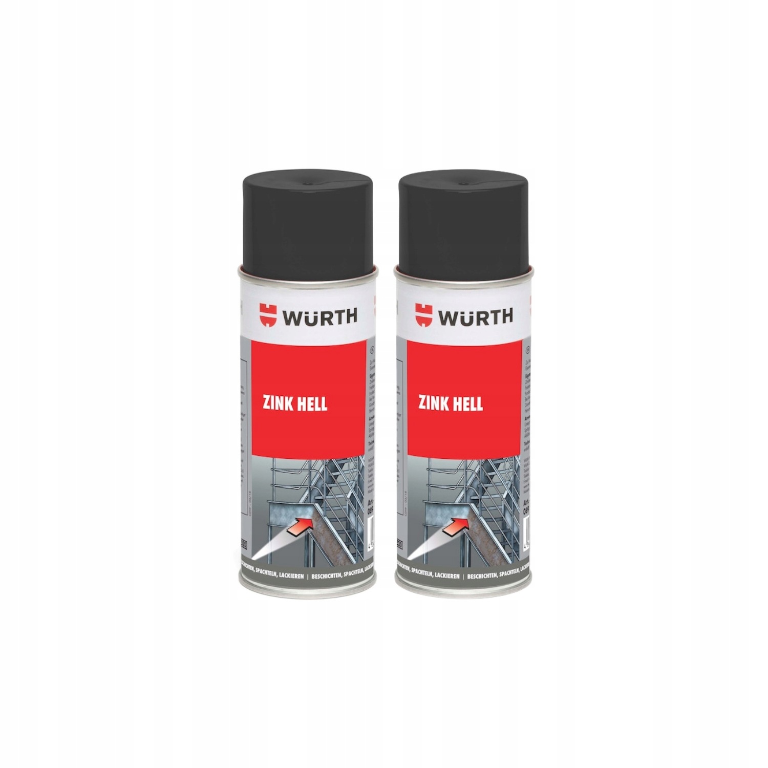 2x Wurth Cynk Spray cynkowy jasny podkład Zestaw