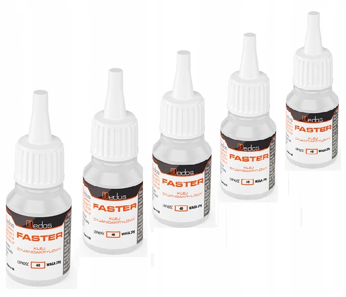 5x Klej Faster Do Plastiku Gumy Uszczelek Szkła Metalu Błyskawiczny 100g