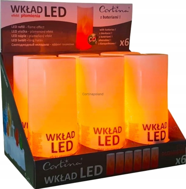 

6 Wkładów Elektryczny Led Efekt Płomienia Baterie