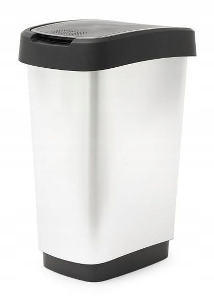 Levně koš odp.25l Twist-iml Art stříbr./černý, výklop.,plast
