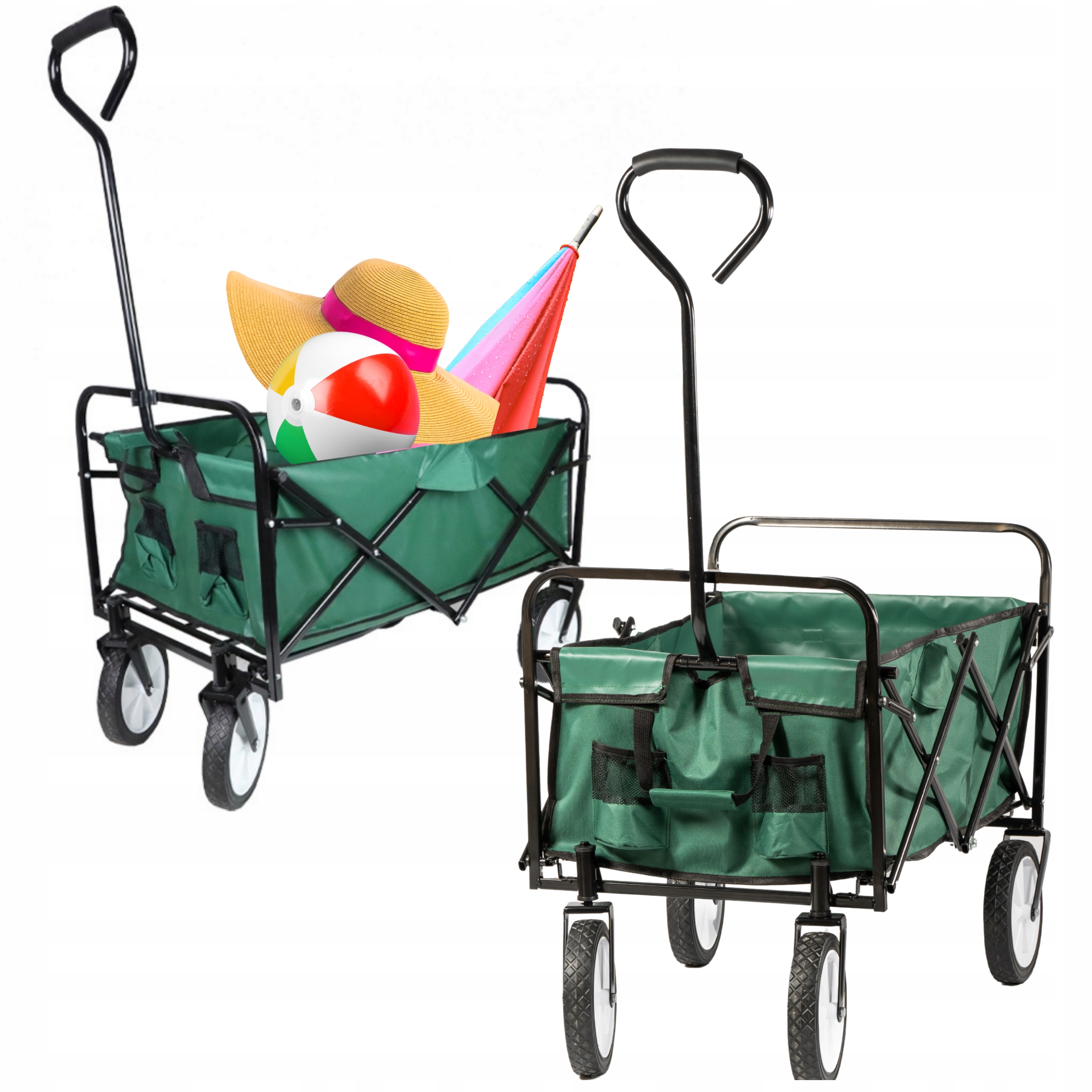 Składany Wózek Plażowy Ogrodowy Wózek Transportowy Zakupowy Składany 130L