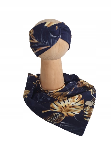 

Zestaw Opaska Przeplatana + Chusta Liście 52-55cm
