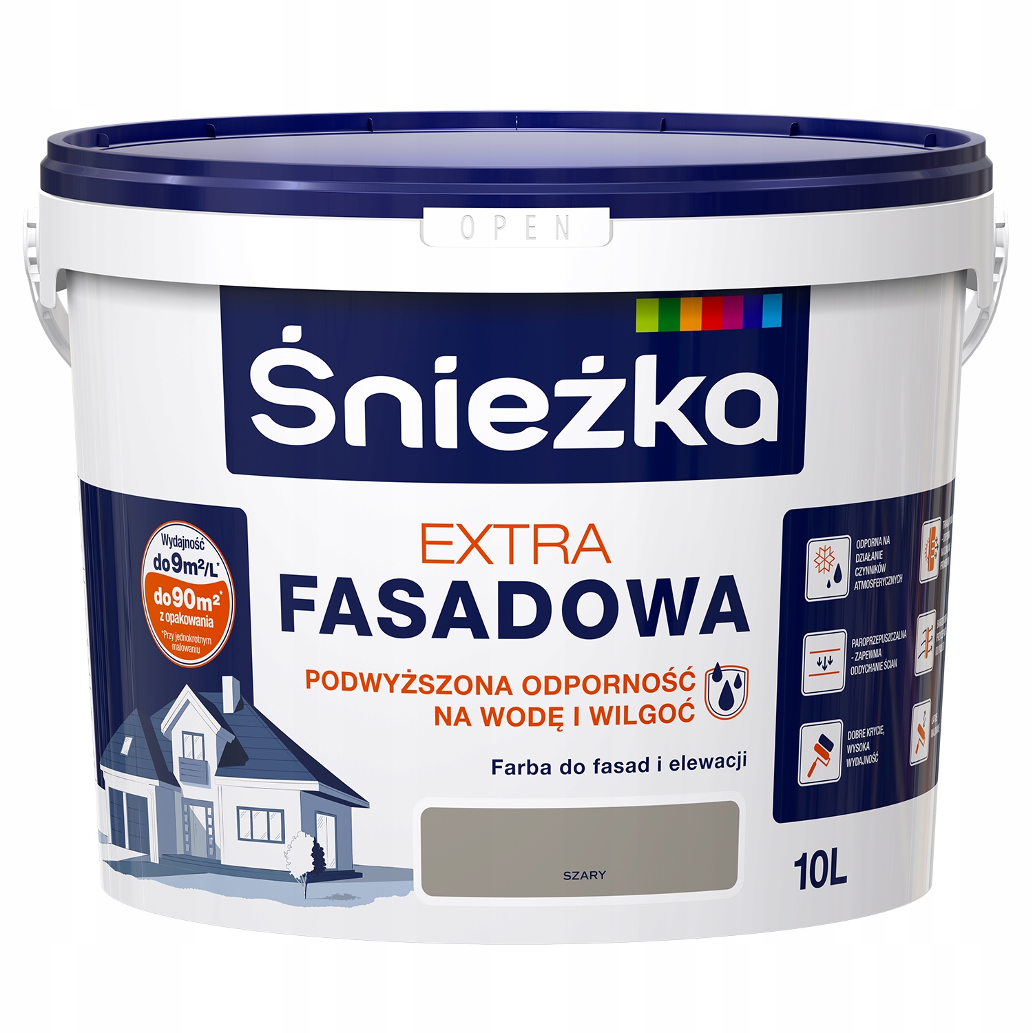 

Farba Śnieżka Extra Fasadowa Szary 10L