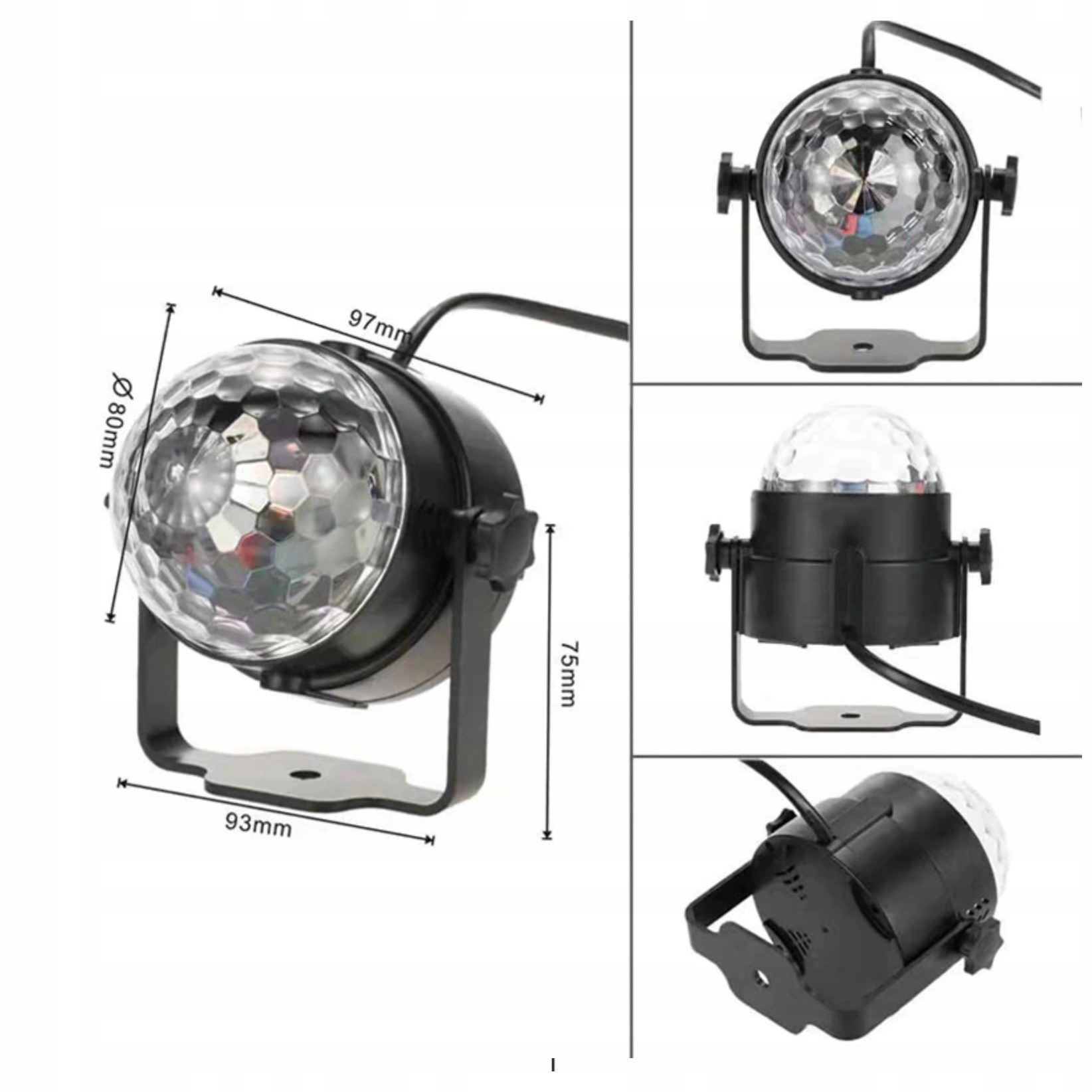 KULA IMPREZOWA LED DISCO RGB REFLEKTOR SYLWESTER Marka Rosfix