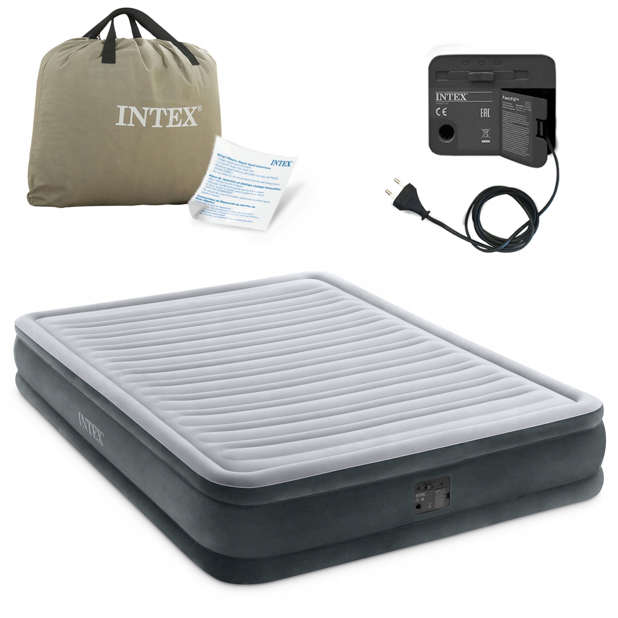 

Materac Duży Dmuchany Wbudowana Pompka Intex 67770