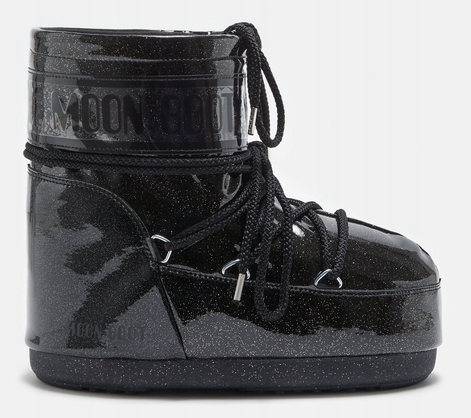 Ciepłe Śniegowce Moon Boot Icon Low Glitter Black BROKAT rozmiar 39/41