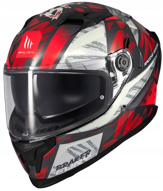 Mt Helmets Braker Sv Fury C5 Grey Red Gloss Motocyklová Prilba
