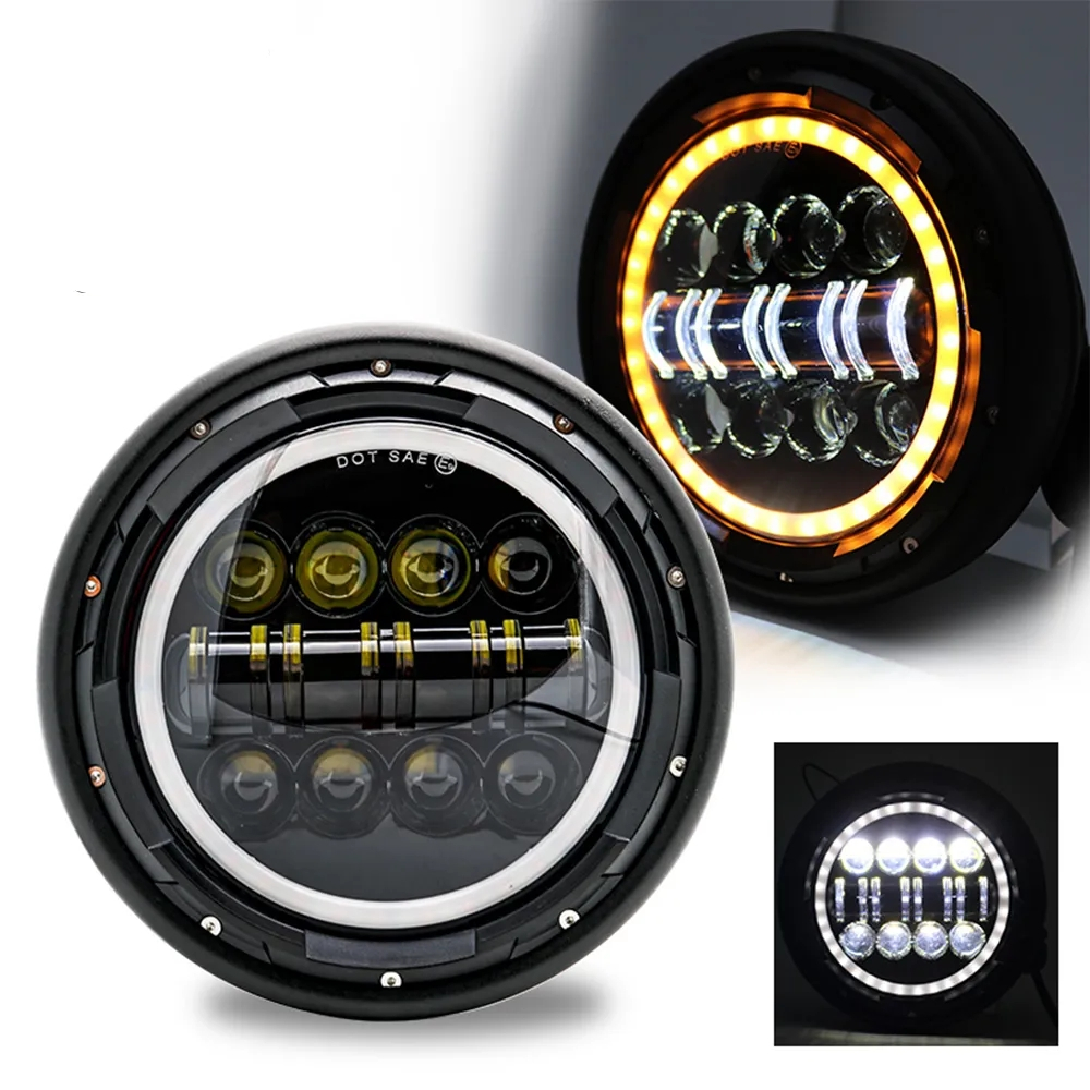7” LED OCZY ANIOŁA REFLEKTORÓW MOTOCYKLOWYCH