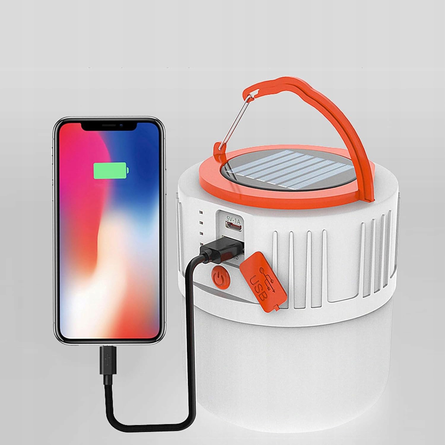 SOLARNA LAMPA KEMPINGOWA LED USB LATARNIA KEMPINGOWA AKUMULATOR + PILOT Waga produktu z opakowaniem jednostkowym 0.23 kg