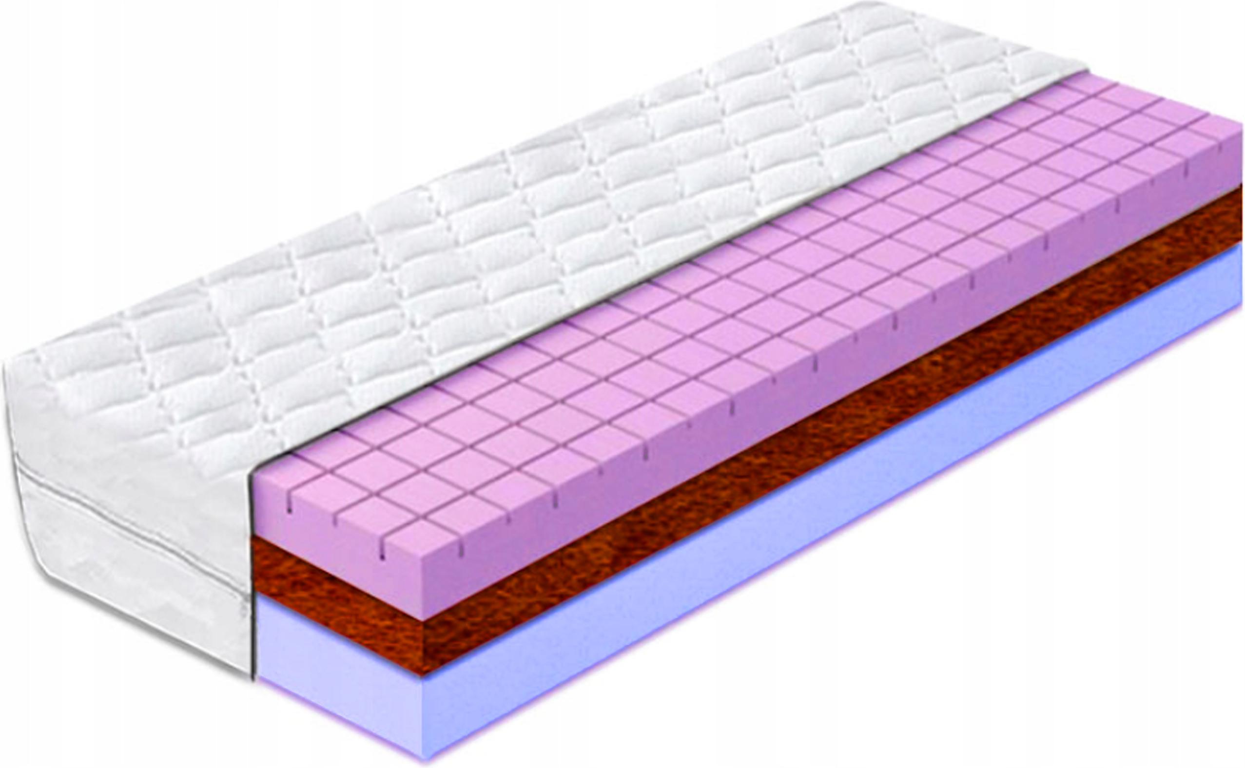 Materac piankowy 90x200 kokosowy oddychający 16cm wentylujący przewiewny H3