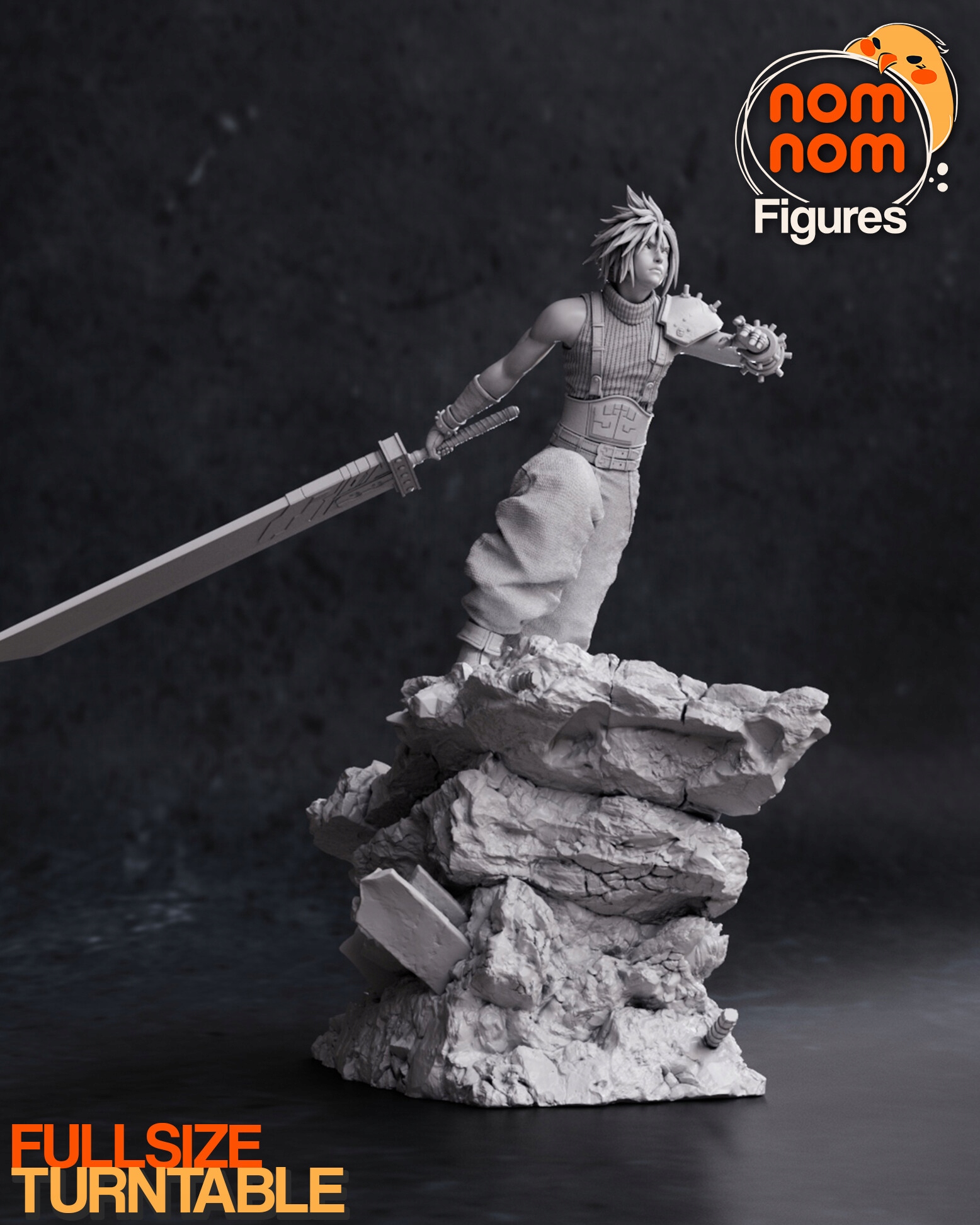 Figurka Cloud Strife Final Fantasy VII NomNom Figures 3D tisk