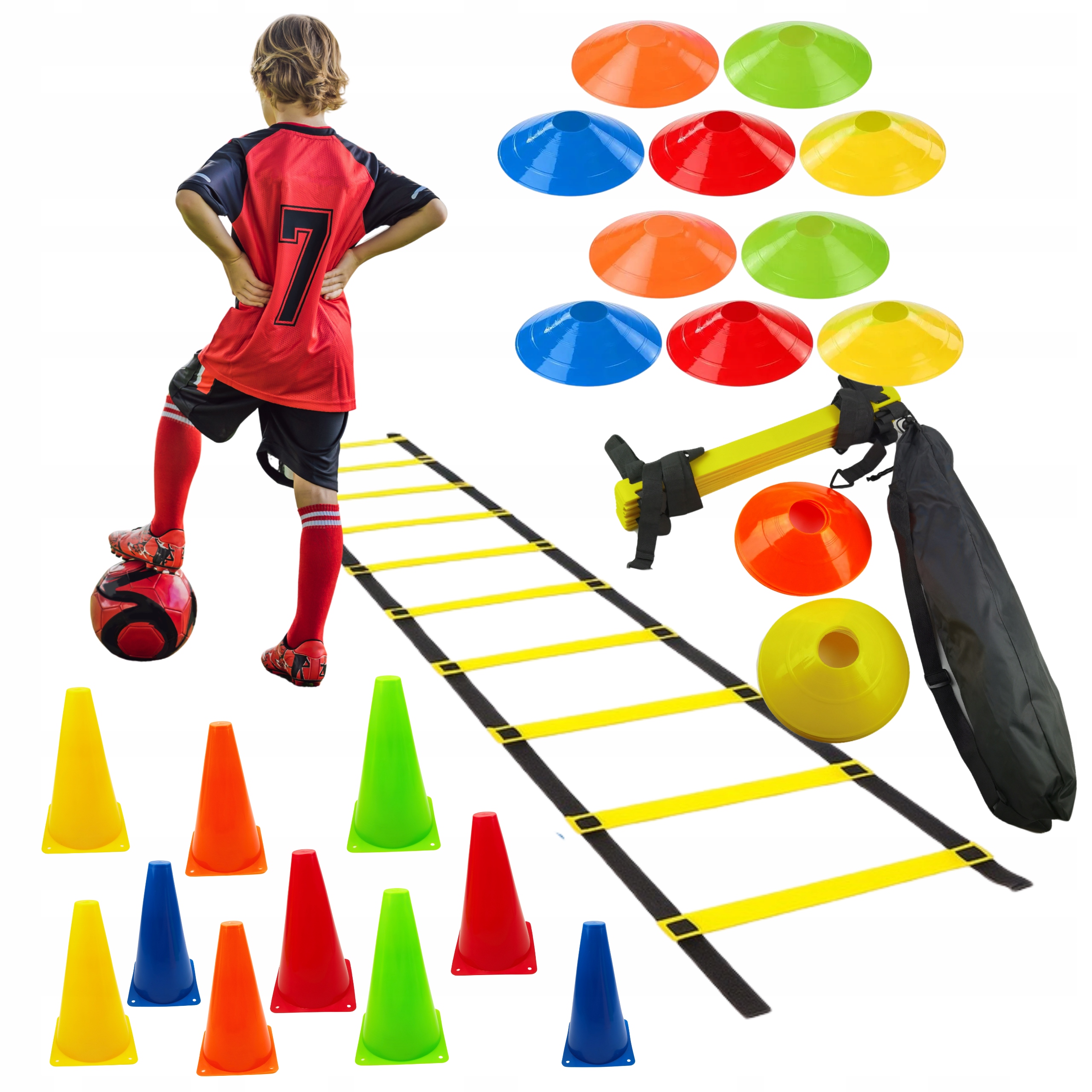 Zestaw Piłkarski Treningowy Drabinka Pachołki Akademia Futbolu 22w1