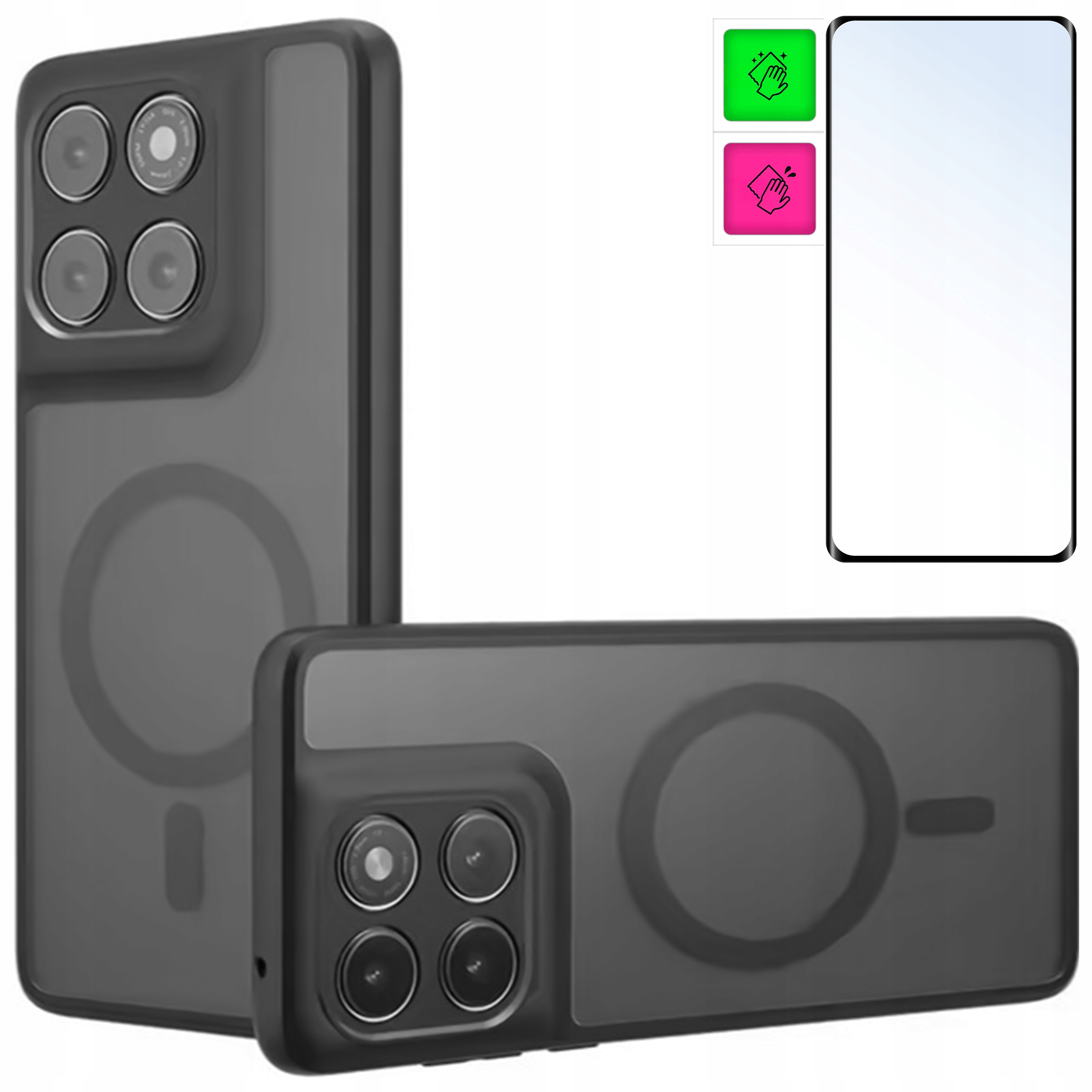 Etui do Motorola Edge 60 Pro Case Obudowa MagSafe Ring Plecki Szkło 9H 5D