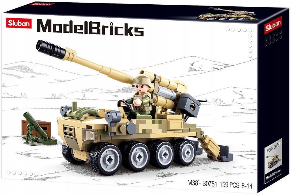 

Klocki Model Bricks Wojsko Haubica Działo 161 El.
