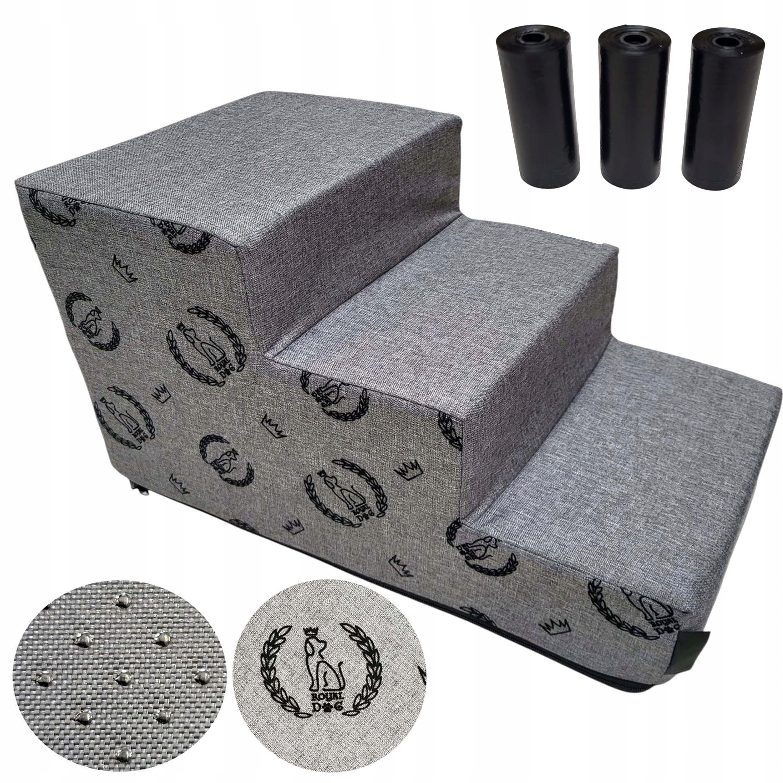 Levně Schody schůdky pro psa 3 Stupně 30 cm Stabilní rampa plošina