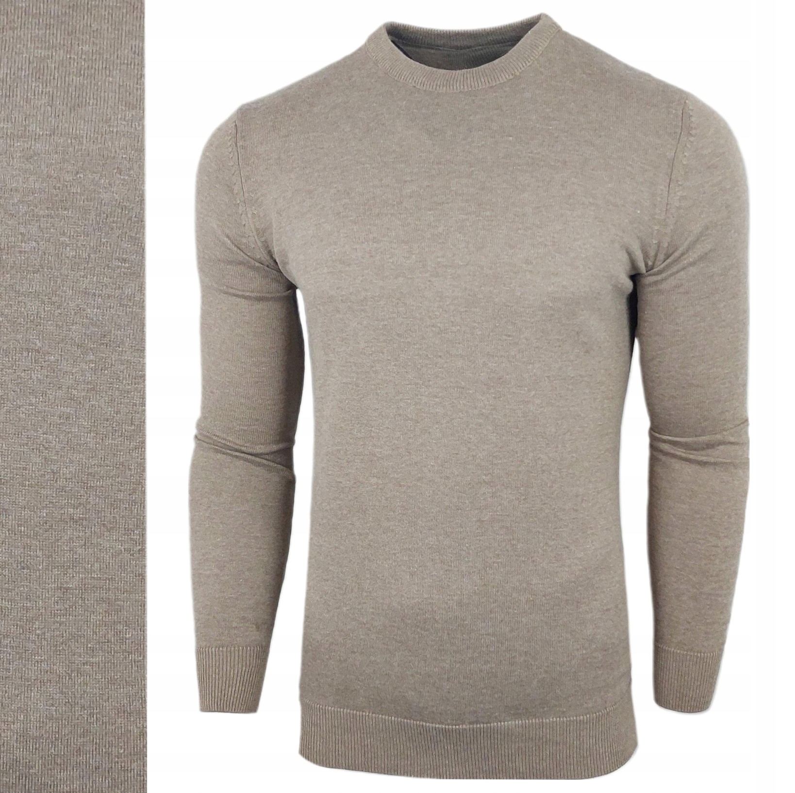 Sweter męski Klasyczny Elegancki Wygodny Bawełna Beżowy r. M