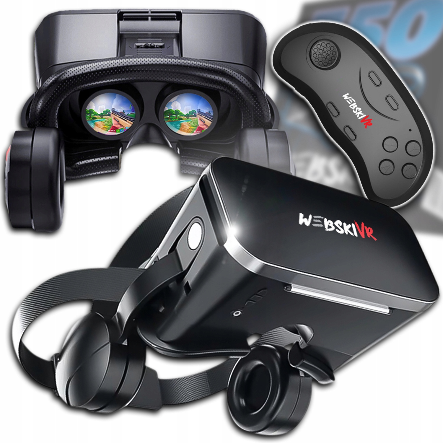 Brýle Vr 3D S Bezdrátovými Bluetooth Sluchátky Ovladač Bt Pilot