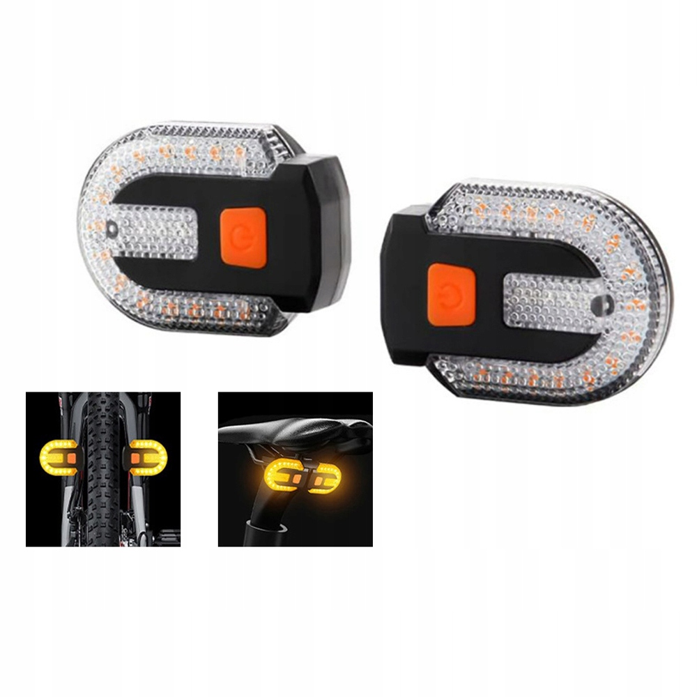 TYLNA LAMPKA ROWEROWA LED Z KIERUNKOWSKAZEM I PILOTEM SYGNALIZATOR USB