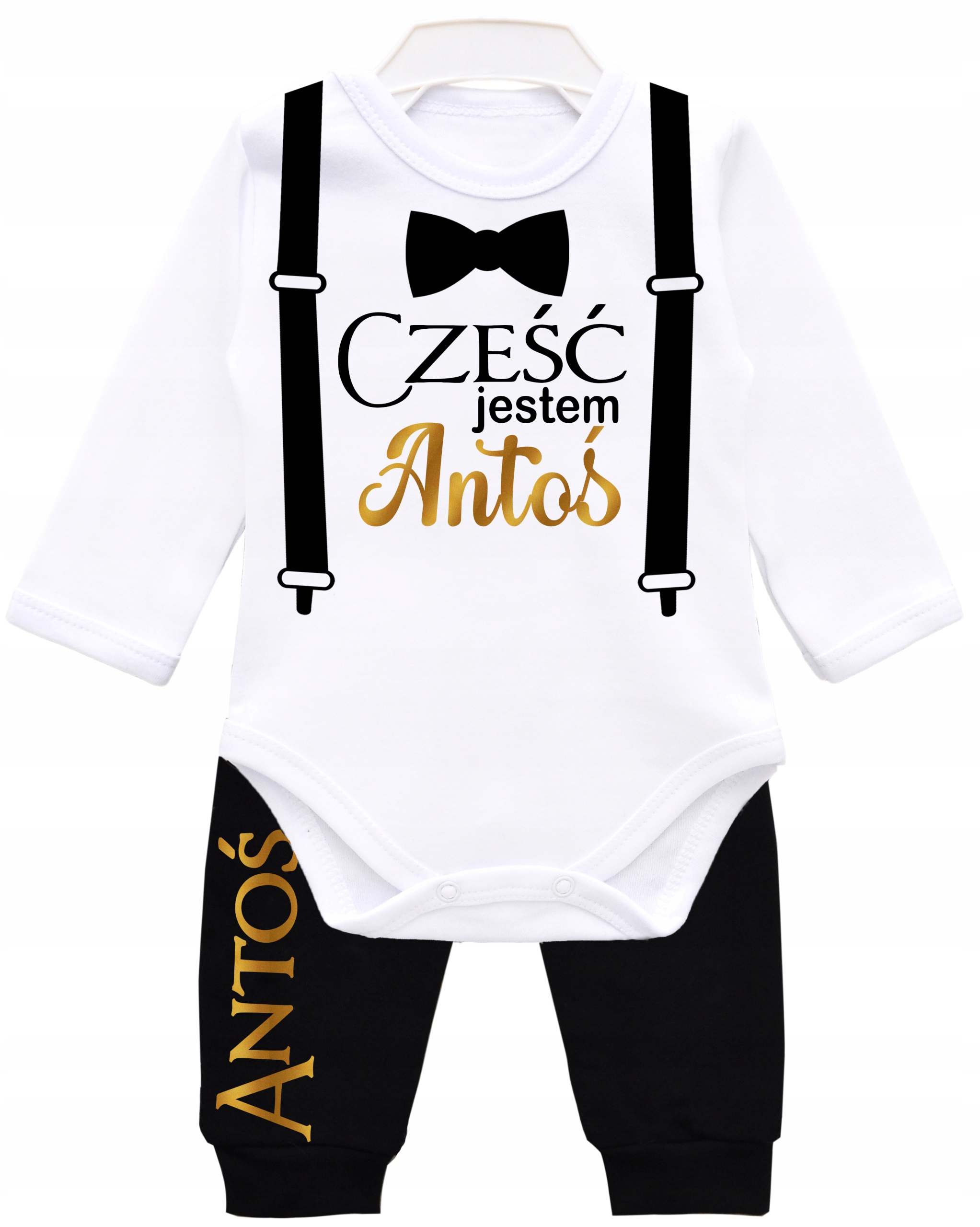 Komplet dziecięcy BODY SPODNIE IMIĘ DZIECKA r. 62 Płeć chłopcy