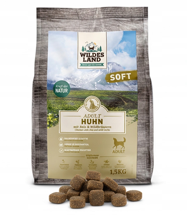 Levně Wildes Land Dog kuřecí rýže polovlhká 1,5 kg krmivo pro psy