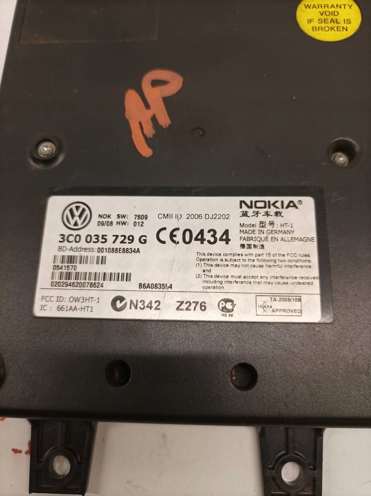 modulo BLUETOOTH 3C0035729G VW Volkswagen Touareg e (2002-2010)