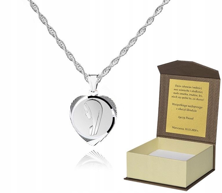 925 Stříbrný řetízek medailonek Dedikace 45 cm LM61