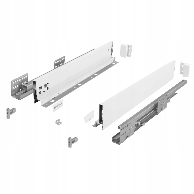 Szuflada Hafele Matrix S Slim 3D biała 500 mm niska H84 cichy domyk 35kg