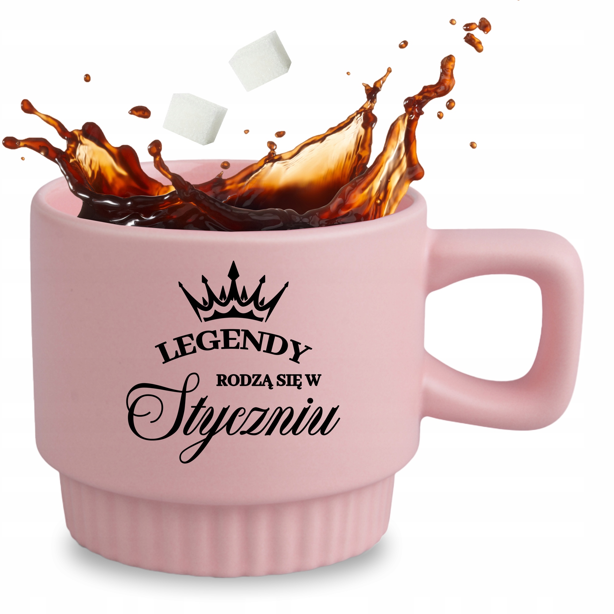 Riflovaný Hrnček Ružový Darček K Narodeninám Legendy Sa Rodí V Januári