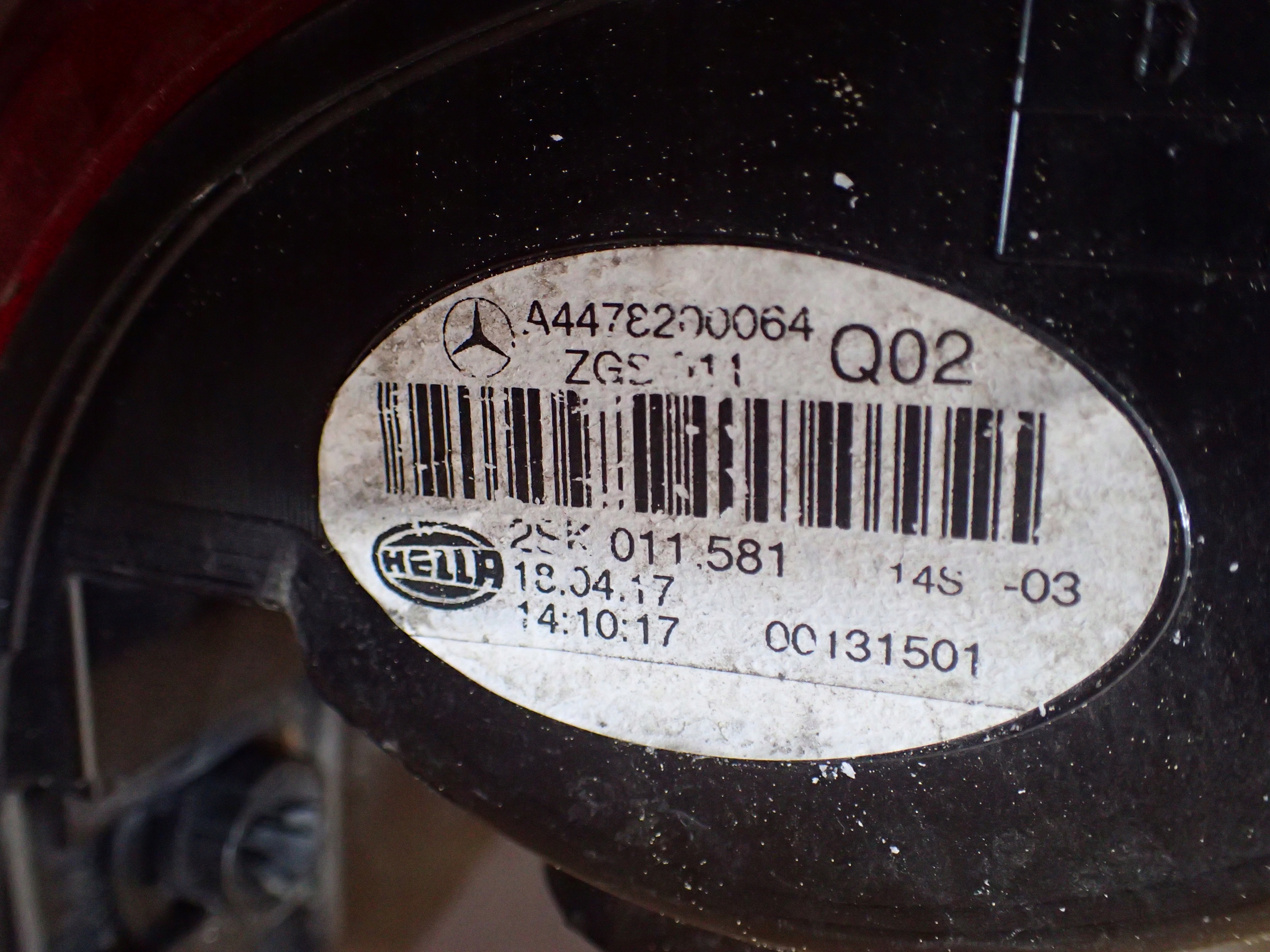 light rear part left MERCEDES VITO W447 A4478200064